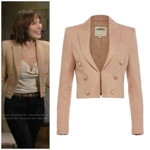 NWT L’AGENCE Inez Linen Blend Crop Blazer
